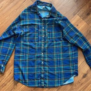 American Apparel Oversized Plaid Button Down One Size